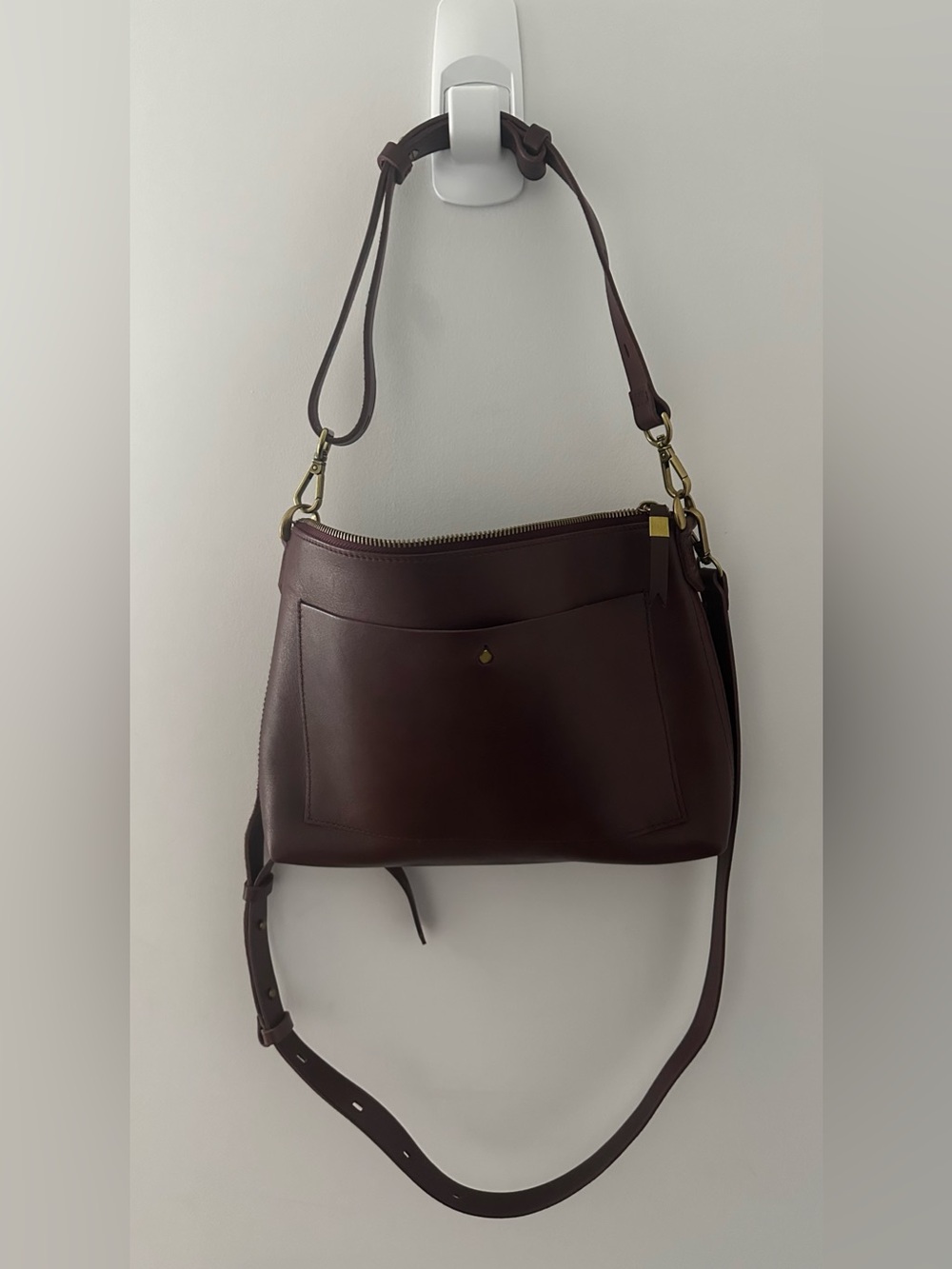 Madewell oxblood shoulder bag, medium-sized